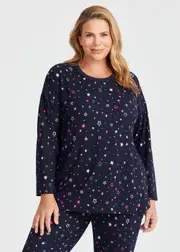 [Taking Shape] Taking Shape Lounge Starry Night Top Size 26 in Print - Plus Size Women's Clothing Print
