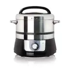 Euro Cuisine Stainless Steel Food Steamer + Rice Cooker 3.4Qt Mechanical Timer