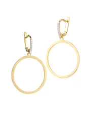 I. Reiss 14K 0.10 ct. tw. Diamond Circle Earrings