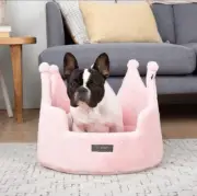 Nandog Crown Dog & Cat Fun Bed Cloud Prive Collection - Royal Blush Pink