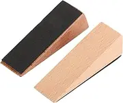 2PCS Wooden Door Stoppers, Non-Slip Door Wedges with Rubber Base Heavy Duty Wooden Door Stop for Home Office Kitchen School Alll Types Doors