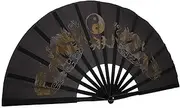 Toddmomy Rave Folding Kungfu Hand Material for Martial Arts Dance Performance Music Festivals Events Elegant Handheld Accessory for Men Women