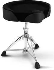 Starfavor Drum Throne Height Adjustable Padded Seat Drum Stool Saddle Drum Seat, with Double Braced Anti-Slip Feet Swivel Drum Chair for Adults, Motocycle Style, ST-500