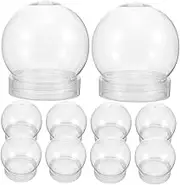 CHICAMPERA 10Pcs Transparent DIY Snow Globe Candy Containers Multi Functional Sweets Bottles with Leak Lids for Christmas Decorations and Party Favors
