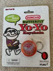 *** NEW, FACTORY SEALED, 1999 ORANGE DUNCAN BUTTERFLY KEYCHAIN YO-YO!! ***