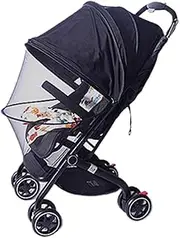 Baby Stroller Sun Cover, Upf50+ Gnat Net Protection Attachment with Breathable Mesh, Two-Way Zipper Stroller, Safety Accessory for Travel, 12.6x11.81x0.39 Inches