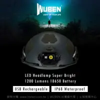在飛比找樂天市場購物網優惠-【錸特光電】WUBEN H1 1200流明 戰術頭盔燈 頭燈