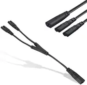 IEC320 C8 to Dual IEC320 C7 Power Cord, Y Split Male to Double Female Adapter, 1 in 2 Out AC Power Cord 0.3Meter/0.98ft