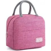 Insulated Lunch Bag Cooler Tote Lunch Box Light & Portable for Men Kids Women Work Travel Office School Picnic Food Storage Easy & Durable Leak Proof Hot Cold (Pink)