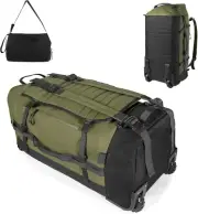 86L 30” Folding Duffle Backpack with 2 Wheels,Travel Bag with Separate Shoe Comp