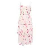 [Self-Portrait] Printed Chiffon Tiered Midi Dress