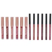 12pcs Matte Lip Gloss Lip Liner Set Waterproof Long Lasting Liquid Lipstick WAS