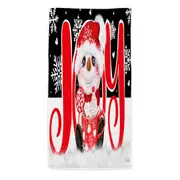 Christmas Joy Snowman Hot Cocoa Mug Beach Towels Medium Large Extra Large