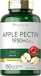 Apple Pectin | 1950mg | 150 Capsules | Non-GMO & Gluten Free Herbal Supplement | by Carlyle