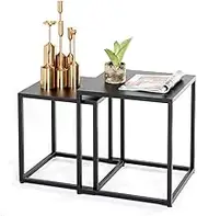 GYDUHYE Metal Nesting Tables Square Stackable Coffee Table Sofa End/Side Tables for Living Room Balcony Office,Easy to Clean