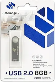 USB Flash Drive 8GB 2.0 Slim Silver
