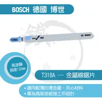 在飛比找蝦皮購物優惠-BOSCH 德國博世 線鋸片/T 318 A/５支裝/金屬用