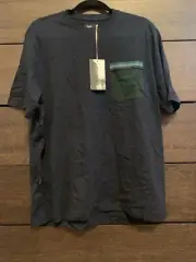Rapha Logo Pocket T-Shirt Navy Blue Green SZ XXL Athleisure Cycling - NWT