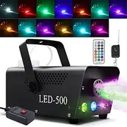 Fog Machine 500W Smoke Machine with LED Lights Wireless Remote Control for Halloween Parties Decoration Holiday Events