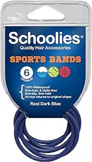 Schoolies Hair Accessories Sports Bands 6 Pieces, Kool Blue