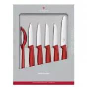 Victorinox Swiss Classic Paring Knife Set 6 pieces Red Cut Dice Slice Peel Cho