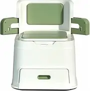 Bathroom Bedside Commode Chair w/Back & Flip Back Arms Portable Adult Potty Chair w/Pull Out Footrest Bathroom Shower Chair for Bedroom for Pregnant Patient,660lb Home Use