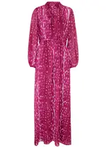 Diane Von Furstenberg Fabien Printed Chiffon Maxi Dress - Fuchsia - S (UK8-10 / S) S (UK8-10 / S)