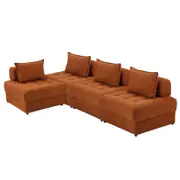 Oikiture 4 Seater Velvet Modular Sofa Lounge Chair