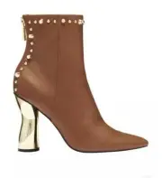 SASS & BIDE "The Gravity" Studded Ankle Boot - Cognac & Gold - Sz 36- $590