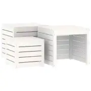 3pcs Set Outdoor Storage Box Deck Container Indoor Garden Toy Tool Shed Bench