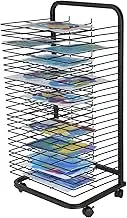 Mobile Art Drying Rack for Classroom, 20/25/30/35 Removable Paint Drying Shelves, Art Storage Painting Drying Rack with Wheels, Stack Rack for Painting, Drawings,35layers