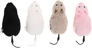 Abaodam 4pcs Wind Up Plush Mouse Cat Toy Clockwork Pet Rat Toys Realistic Fake Mice for Cats Dogs Furry Mice with Rotating Tails for Party Pranks