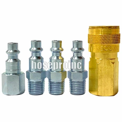 5 pc Air Hose Fittings - Universal Quick Coupler Set - 1/4" Air Compressor Parts