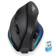 ECHTPower Ergonomic Mouse Wireless Vertical 2.4GHz Quiet Neon LED 6-Leve