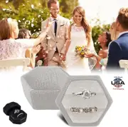 Velvet Ring Box Proposal 2 Slots Wedding Ring Storage Jewelry Boxes Engagemet US