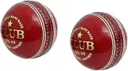 Club Red Cricket Practice Ball Hand Stitch 2 PCE Ball Pack of 2