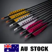 Archery 32" Carbon Arrows Hunting Arrow SP400 4" Turkey Feather Shooting Target