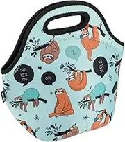 CM Soft Neoprene Tote Picnic Bag Lunch Container Box Organizer for Outdoor Travel (Sloth Pattern)