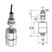MINI Indicator Vertical Water Level Sensor Stainless Steel 45mm Float Switch