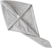 AUTSUPPL Quick Dry Hair Cap Bamboo Charcoal Material Ultra Absorbent Prevents Hair Loss Grey for Travel or Home Use