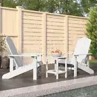 Garden Adirondack Chairs with Table HDPE White