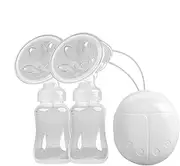 LeoLeozz Electric Breast Pump - Double Electric Breastfeeding Pump Strong Suction Breast Pump,Portable Breastfeeding Accessories Low Noise Handsfree Milk Pump for Travel (White)