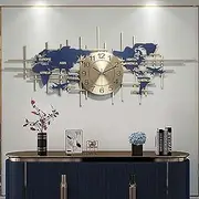 ZTDPHZ Modern Metal Large Wall Clock - Silent Quartz Decorative 3D Clock - Creative World Map - Frameless - 37.8inch