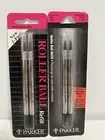 2x Pack Parker Rollerball Black Pen Refills Sealed 0.5MM Fine 32213 - 4x Refills