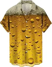 [Generic] T Shirt V Neck Summer Fashion Digital 3D Printed Lapels Buttons Short Sleeved Shirts and Tops Long Sleeve Stretchy Shirt