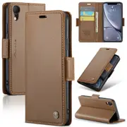 CaseMe iPhone XR Folio Wallet Case Cover Apple Side Closure iPhoneXR [Brown]