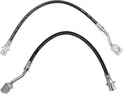 TRQ Rear Brake Hose Set Driver & Passenger Side Compatible with 2007-2010 Chevrolet Silverado 2500 HD Silverado 3500 HD 2007 Suburban 2500 GMC Sierra 2500 HD Sierra 3500 HD Yukon XL 2500
