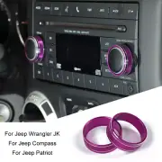 Car CD Switch Knob Cover Trim for Jeep Wrangler JK 2011-17 &Compass 10-15 Purple (for: Jeep)