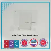 A4 Clear 4 Pack 4.5mm Acrylic Perspex Sheet