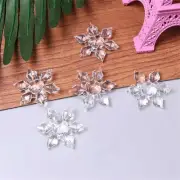 24pcs Christmas Snowflake Clear Crystal Acrylic Rhinestone Frozen For Xmas Tree